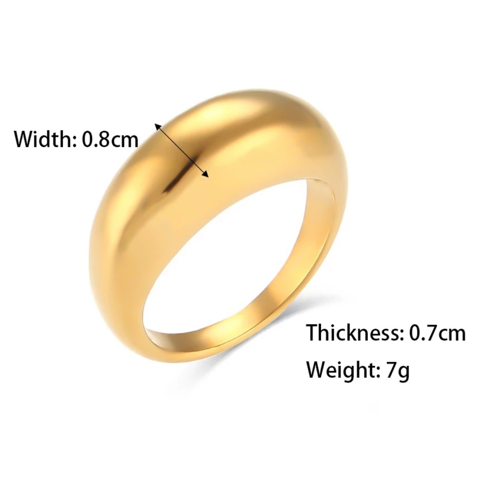 New Chunky 18K Gold Minimalist Dainty Band Ring, cute Ring, shiny Ring. - Picture 8 of 8